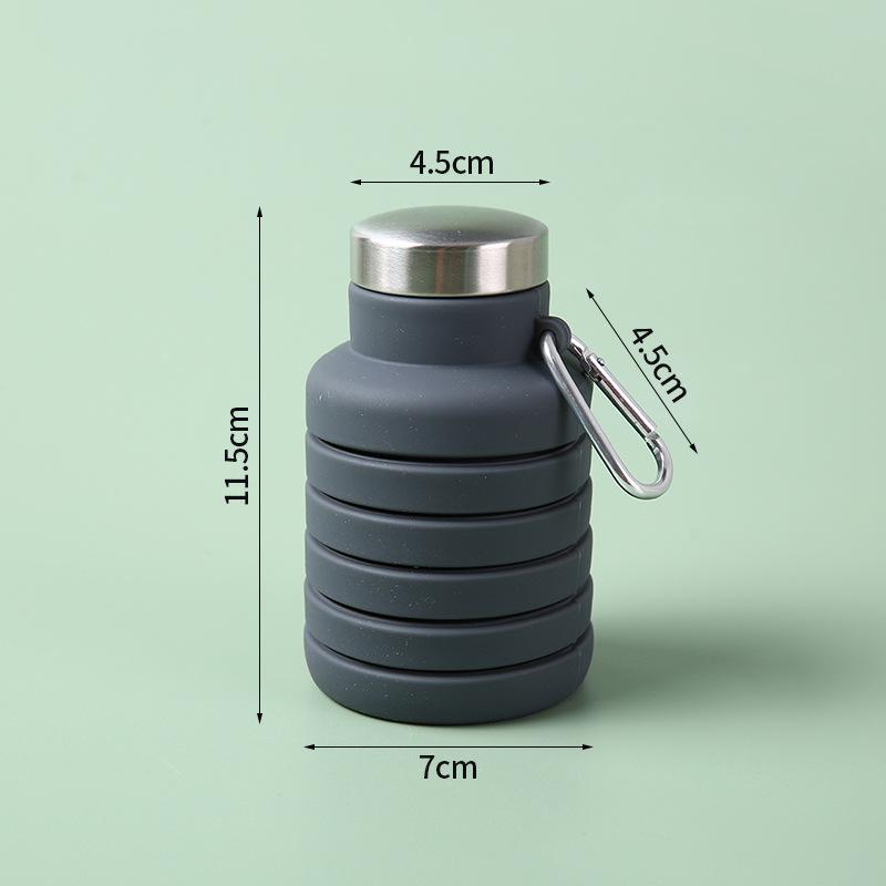 

Портативная складная силиконовая бутылка для воды для спорта, путешествий и походов - Телескопическая конструкция для детей и взрослых 300ml (Expands to 510ml) чёрный