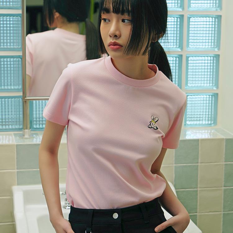 Losiya Rabbit Round T-Shirt Light Pink