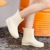 Water shoes Japanese rain shoes women's short tube beautiful medium and low tube rain boots fashionable half tube rubber shoes