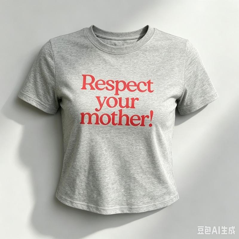 Pure Cotton Unisex Crop Tshirt Respect Your Mother Bold Red Letter Print Oneck Short Sleeve Casual Mothers Day Basic Tee