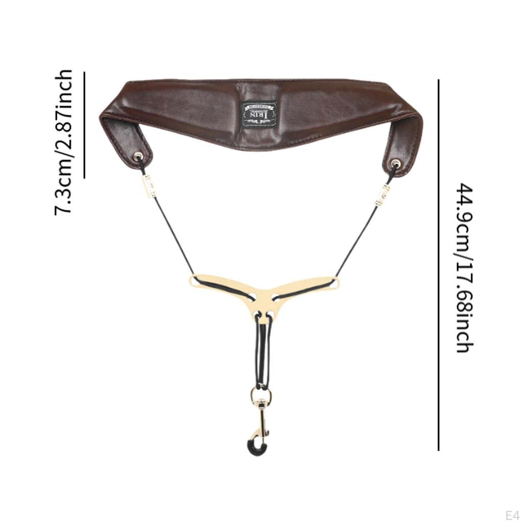 Adjustable Saxophone Neck Strap with Lightweight PU Leather Design