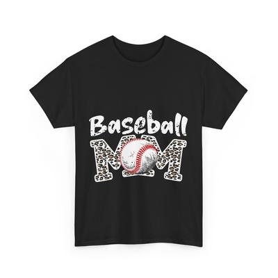 T-shirt Maman de Baseball, Amoureux de Baseball Léopard Sport Femmes Maman T-shirt Mignon