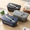 Butter Container Box with Knife Simple Restaurant Sealed Storage Box Cheese Box with Knife Butter Slicer Butter Dish Tableware