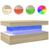 Modern Coffee Table With LED Lighting, Sonoma Oak, 90X50X40 Cm