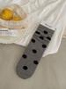 Autumn And Winter Retro Contrasting Color Polka Dot Socks Women'S Medium Tube Socks Ins Trendy Versatile College Wind Polka Dot Boneless Stack Socks