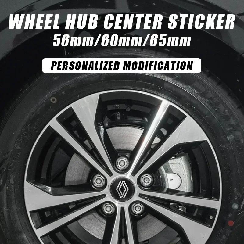 Enjoliveurs Pour Renault Austral Kadjar Megane Captur Arkana Dacia Logo Cache Moyeu 4Pcs 56mm 60mm 65mm Autocollant Cache-Moyeu de Roue de Voiture