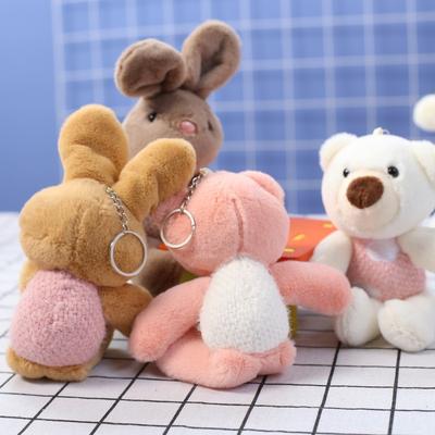 Creative New Cute Teddy Bear Rabbit Plush Toy Doll Pendant Car Student Schoolbag Hanging Ornament Doll