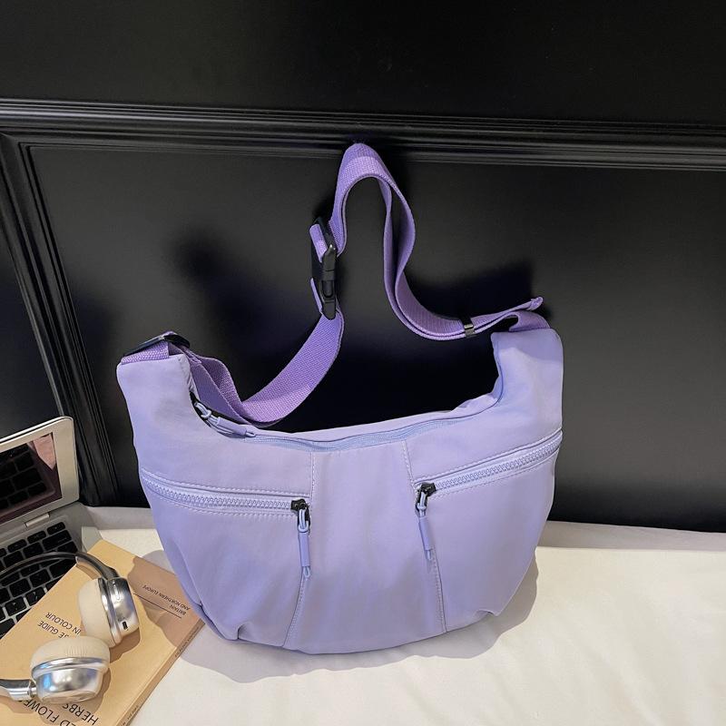Large-capacity bag women's 2025 summer new trendy dumpling bag lightweight sporty style crossbody bag nylon cloth shoulder bag