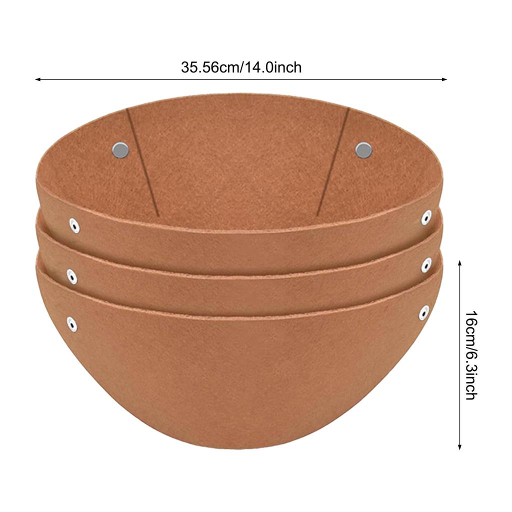 3pcs Round Felt Hanging Basket Liner Flowerpot Pad for Petunias Strawberries Planting Home Balcony Decoration Garden Supplies