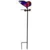 Metal Garden Stake Butterfly and Dragonfly Decorative Plant Pot Ornament Outdoor Yard Lawn Art Sculpture with Ground Insert