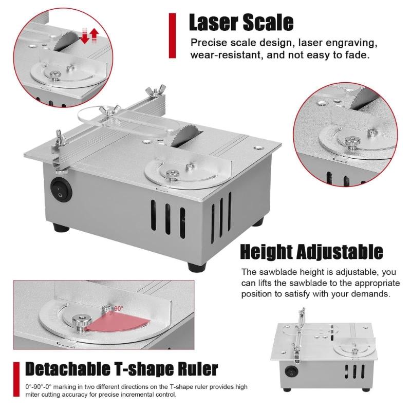 Small 100W Copper Motor Table Cutter With Angle Adjustment And Safety Cover For DIY Projects