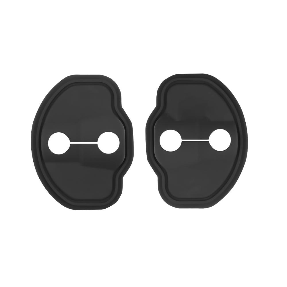 2/4Pc Car Silicone Door Lock Cover Protective Sticker Accessories For Tesla Model 3 Model S X Model Y Roadster SpaceX Cybertruck