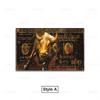 Golden Bitcoin Bull Bear Wall Street Bull Investment Wall Art Wealth Investing Poster for Room Office Decor Gift