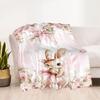Pink Bunny In Flowers Blankets are suitable for living rooms,making them an ideal choice for outdoor travel and gifts.