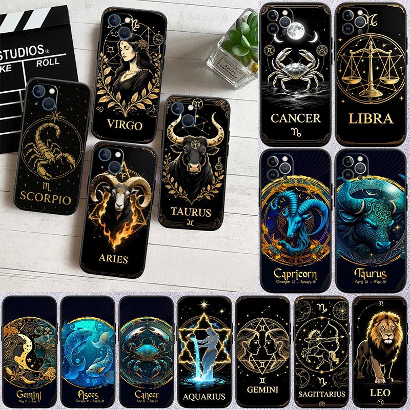 12 Constellation Card Phone Case for Samsung Galaxy Note 10 20 S23 S22 Ultra FE Plus M06 M15 M16 M35 M55