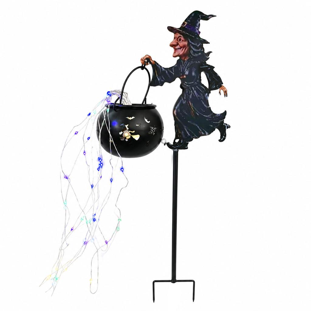 Hexenkessel Gartenlicht mit Leuchteffekt für Halloween und Außendekoration