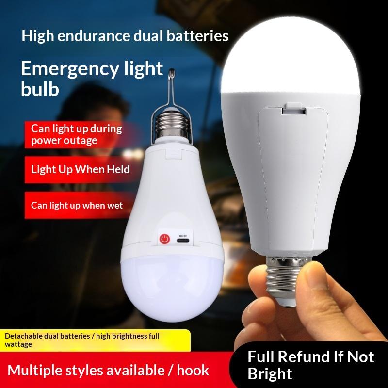 1 Set 15/20W Battery Powered E27 Led Light Bulbs With Hook For Emergency Light Usb Rechargeable Light Bulb