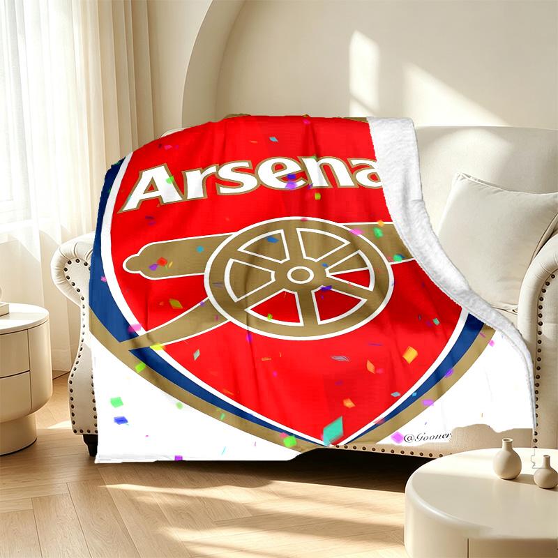 Arsenal F.C Pattern Blanket for Home Decoration, Bed, Sofa, Car Travel, Camping, Suitable for All Seasons, Birthday Christmas Gift