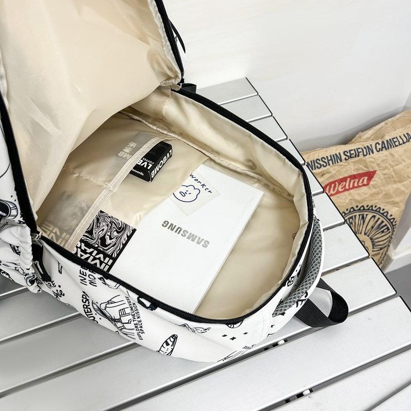 Graffiti Junior High School Student Schoolbag Men's Fashion Lightweight Large-capacity Backpack Couple Versatile Casual Computer Backpack