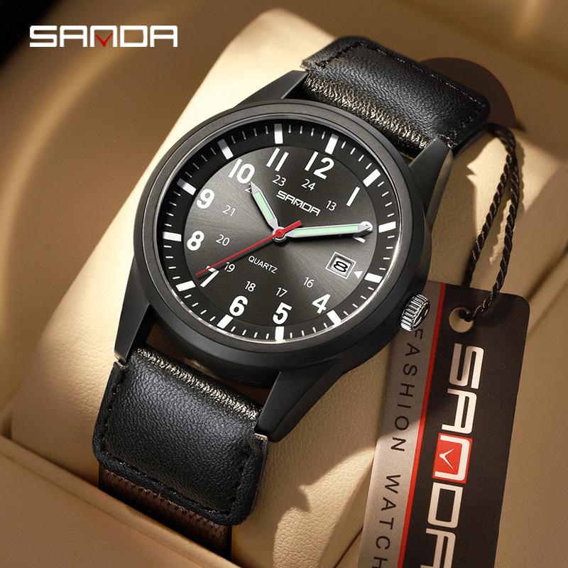 Wasserdichte Retro-Nylon-Armbanduhr mit leuchtendem Quarz für Damen & Herren für Studenten