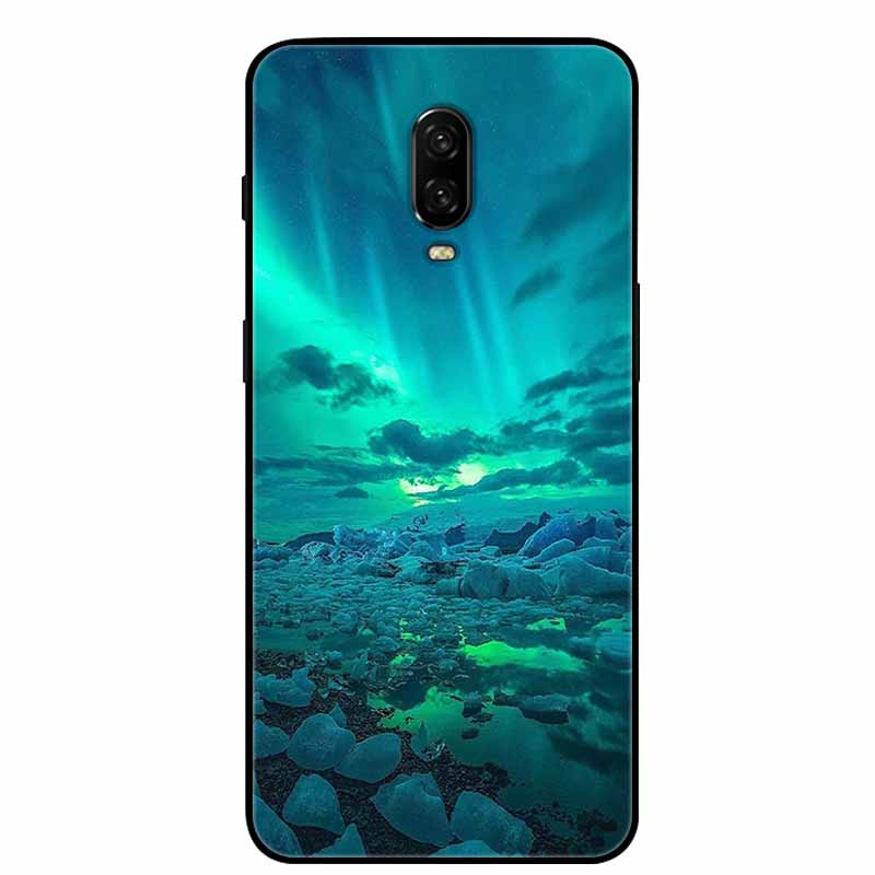 Para Capa One Plus 6 / 6T Animais Pintados Preto TPU Silicone Macio Amortecedor para Oneplus 6T 6 T Capas à Prova de Choque Lobo Legal Bolsa Coque