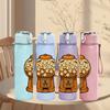 1PC Vintage Candy Dispenser 750ml Color Plastic Sports Water Bottle Leakproof Flip Straw Lid Suitable for Sports Office Home Use