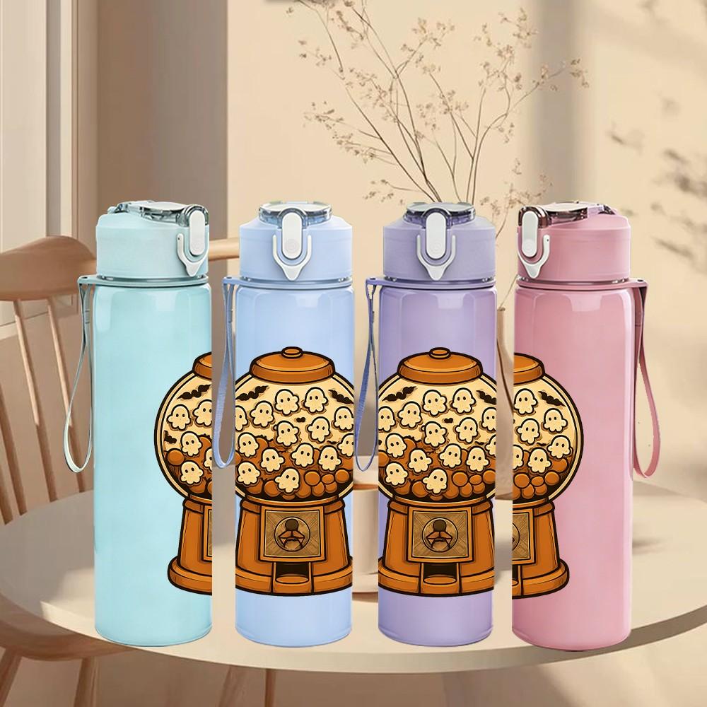 1PC Vintage Candy Dispenser 750ml Color Plastic Sports Water Bottle Leakproof Flip Straw Lid Suitable for Sports Office Home Use
