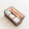 [Yamazaki] Refrigerator Interior Storage Case & Egg Case [2-Piece Set] with Dividers, Handle, Black 5763 5765 Combination: 2-Piece Set