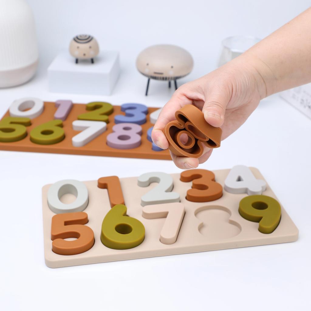 3D Number Letter Silicone Puzzle Jigsaw Baby Toys Sorting Math Brick Kids Educational Game Creative Learning Baby Shower Gifts