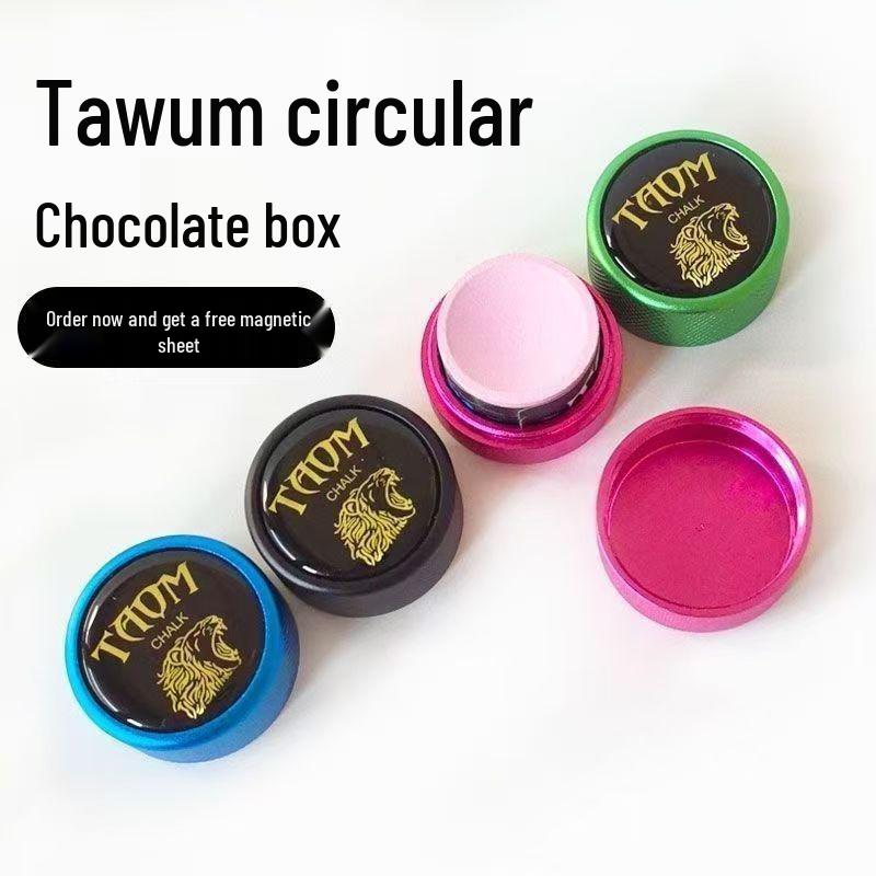 Taom Taomu Strong Magnetic Round Metal Billiard Chalk Holder Box
