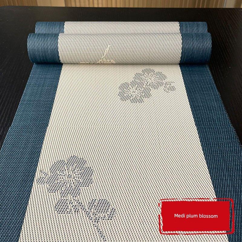 

Table Runner Tea Mat Chinese Style Rural Plant Plum Peony Tea Table Fabric Long Table Cloth Waterproof Tea Table Mat Tea Mat and Cloth Medi plum blossom 45cm long