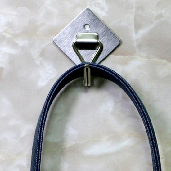 3Pcs Stainless Steel Bathroom Towel Hook Adhesive Wall Hanger Hat Bag Key Rack