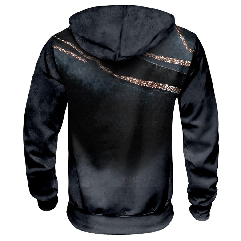 Maglione Autunnale da Uomo Taglia Grande con Cappuccio e Stampa Digitale Nuovo Maglione Basic Taglia Grande