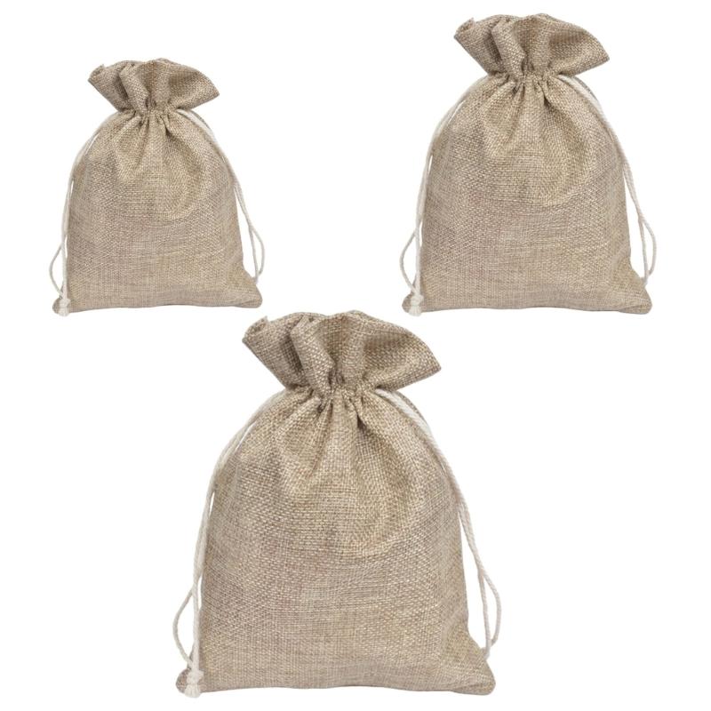 Set of 20 Small Linen Bag with Drawstring Closure Elegant Drawstring Linen Pouches Convenient Jewery Wrapping Pouches