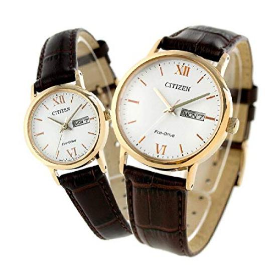 

CITIZEN Watch Pair Watch Eco Drive Leather Belt White [Citizen] BM9012-02A EW3252-07A Men s Women s