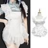 Ruffled Maid Apron Costume Maid Waist Apron Breathable Kitchen Cooking Apron for Women Halloween Cosplay and Daily Wear