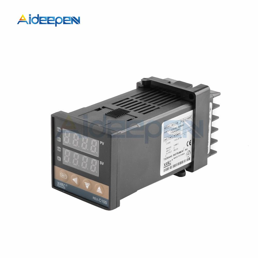 Digital PID Temperature Controller REX-C100 REX C100 Thermostat + 40DA SSR Relay+ K Thermocouple 1m 2M Probe RKC