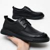 Men'S Shoes Leather Shoes Men'S Trend Soft Sole Round Head Breathable Casual Business Dress Shoes Genuine Leather