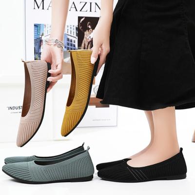 Chaussures Plates Ballerines Tricotées Samilor Mode Chaussures Plates à Bout Rond pour Femmes Décontractées à Enfiler Chaussures Peu Profondes Grande Taille Bureau Bateaux Mocassins