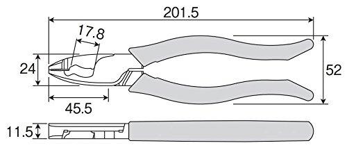 HOZAN VVF Pliers, Easily Cuts VVF 2.0 x 3 Cores, with Blade for Binding Wires, P-59-175