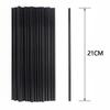 100Pcs Disposable 210Mm Black Pp Straight Drinking Straws Food Grade Bpa Free For Home Coffee Shops Daily Use