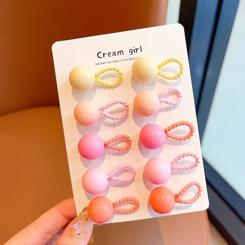 10Pcs/Set Cute Baby Girl Hair Love Bands Cartoon Love Heart Star Hair Ties Toddler Elastic Rubber Band Kids Hair Ropes Headwear