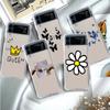 Flowers Heart Luxury Case For Samsung Galaxy Z Flip 3 4 5G Funda Z Flip3 Clear PC Hard Shockproof Back Phone Coque