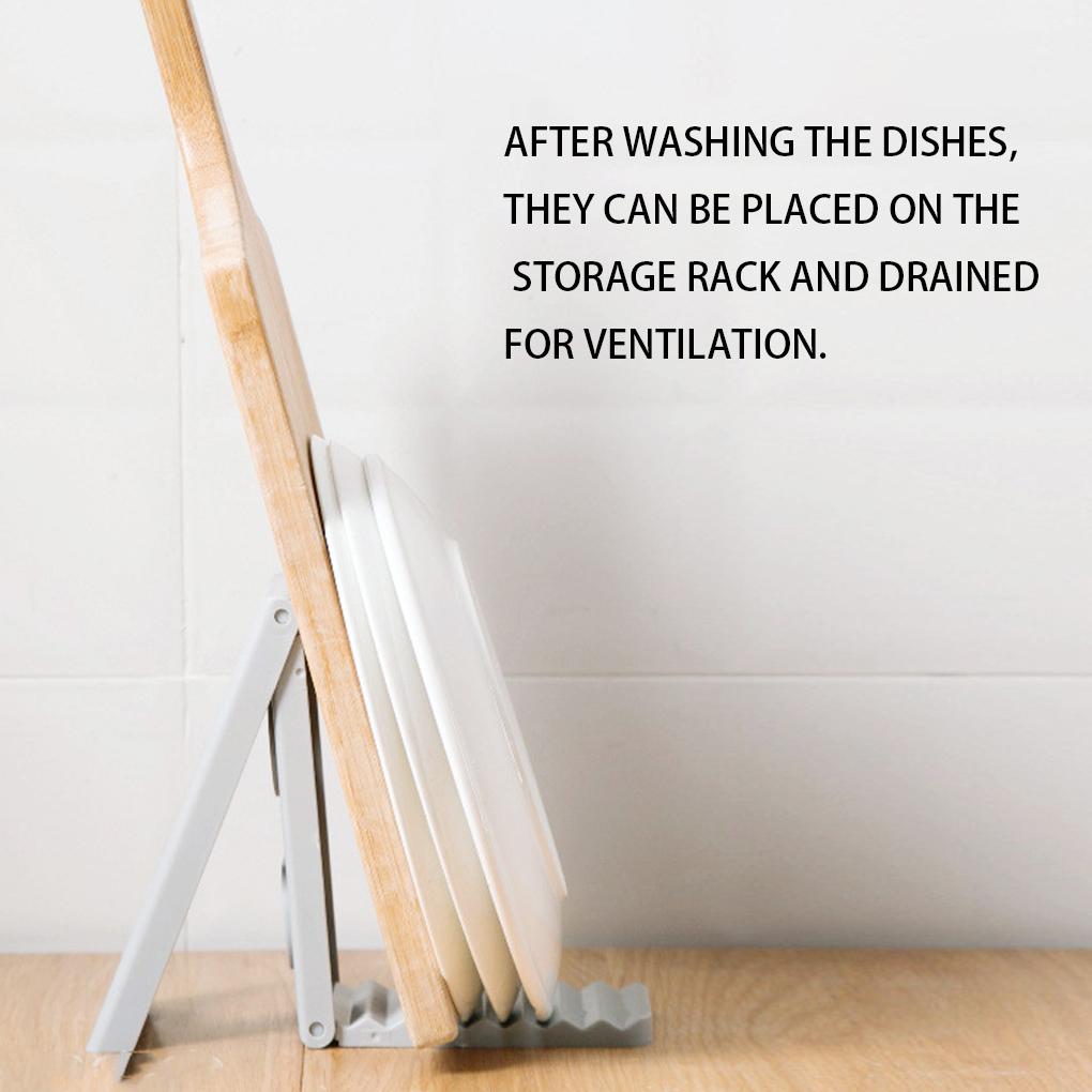 Collapsible ABS Plate Drainer with Slots Kitchen Non-slipping Pot Lids Holder Multifunctional Pot Cover Holder