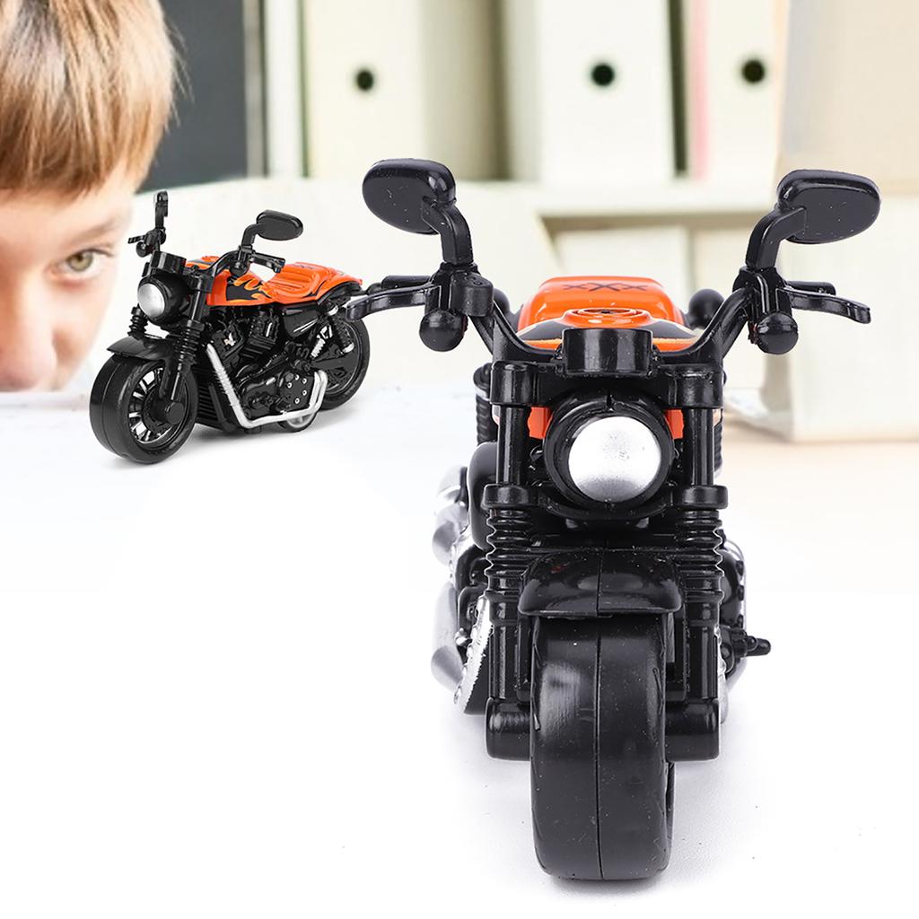 Alloy Motorbike Toy Model Highly Simulation Children Kid Pull Back Vehicle Toy(Orange )