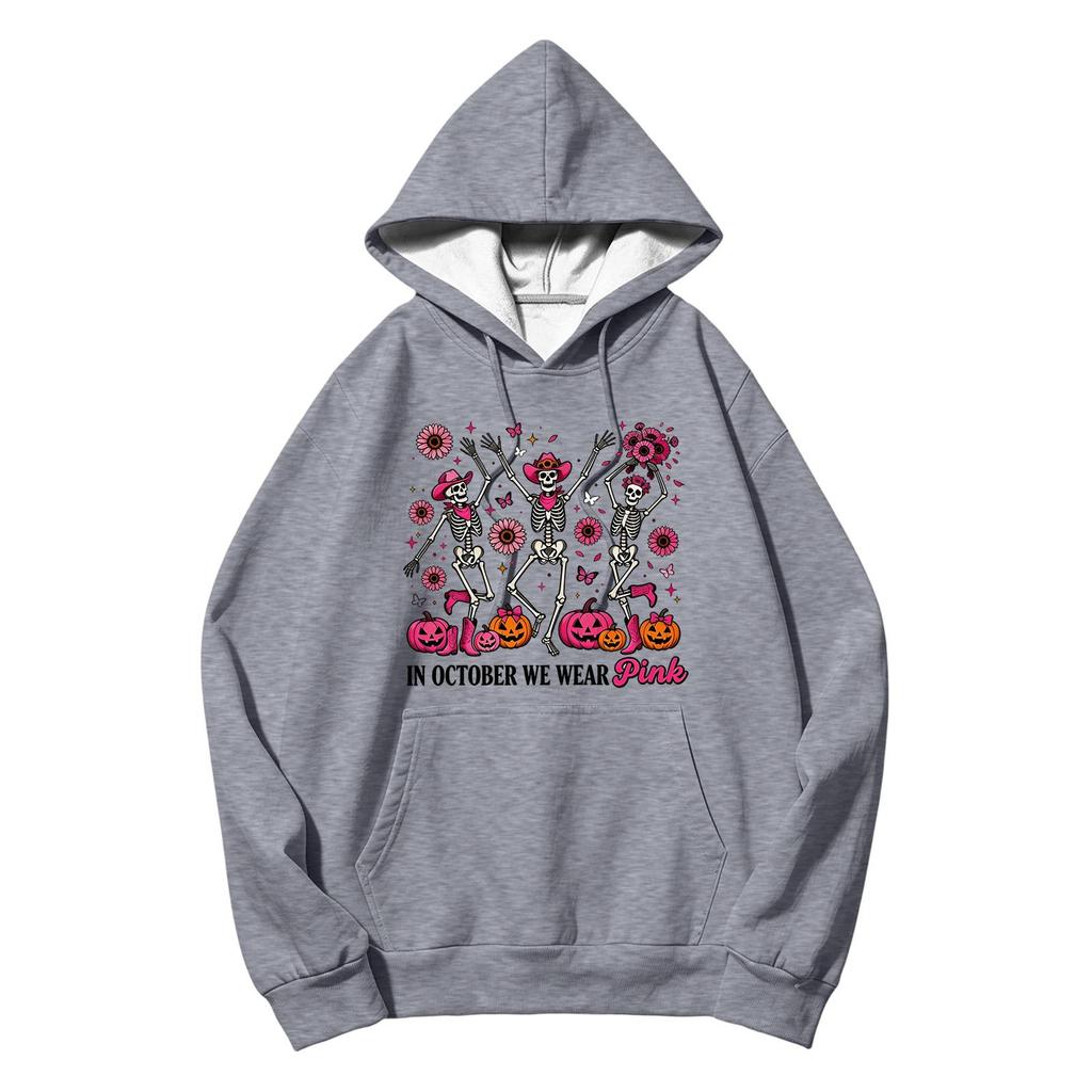 Felpa con cappuccio casual unisex stampata a maniche lunghe con tasche per uomo e donna