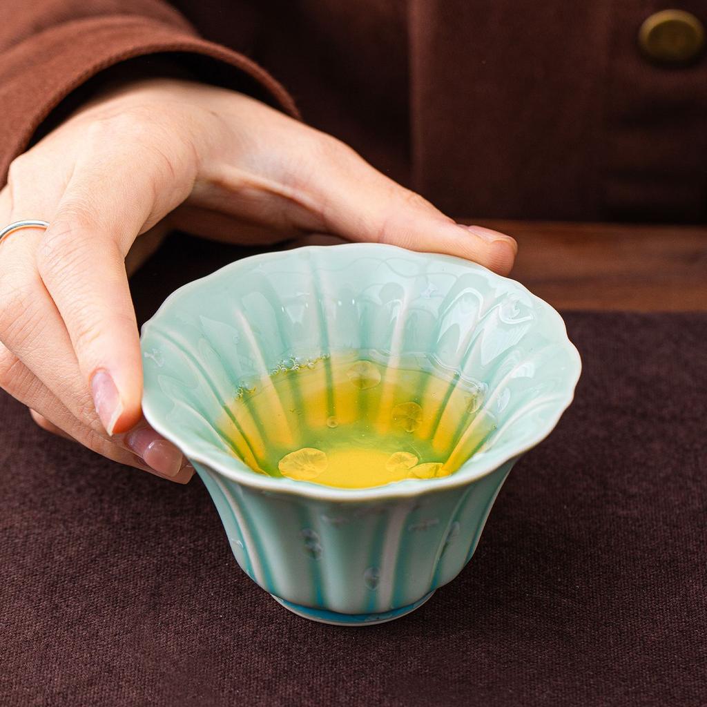 Kiln-changed crystalline glaze master cup single cup personal special teacup ceramic cover bowl tea cup tea set high-end tea cup
