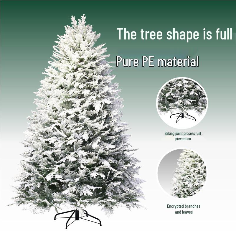 Christmas Automatic Encryption Flocking Snowfall Tree - Pure PE Commercial Decoration