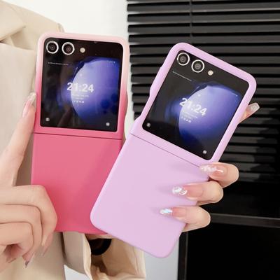 Ultra Slim Phone Case For Samsung Galaxy Z Flip 7 6 5 5G Soild Color Shockproof Protection Cover For Z Flip6 Flip5 Flip7 Cases