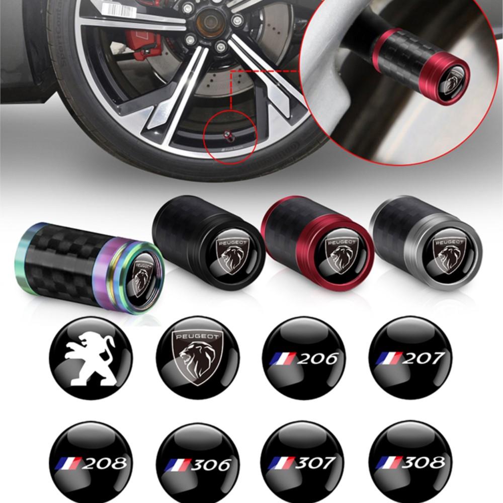 4pcs Car Styling Emblem Car Wheel Tire Valve Cap Tyre Air Stems Caps For Peugeot 206 307 308 3008 r 207 208 407 508 2008 5008 301